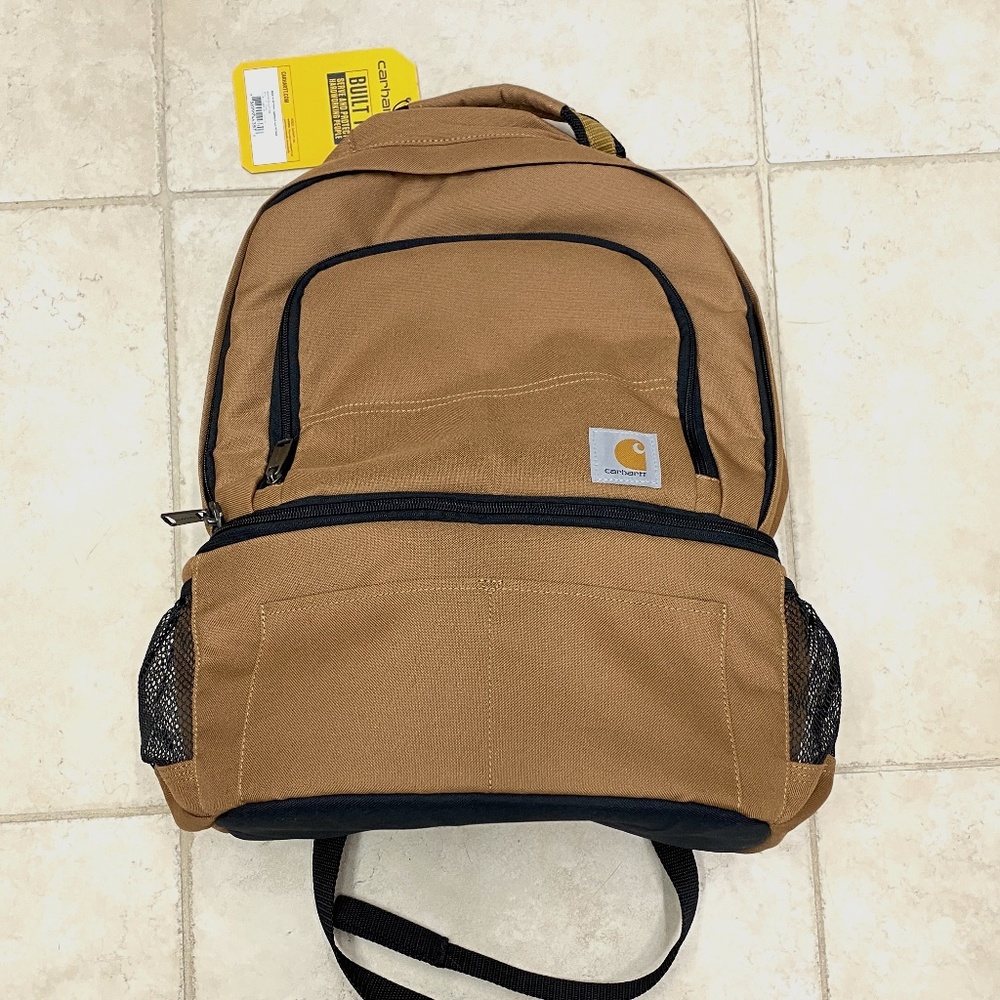 (Sold)Carhartt Unisex Insulated Two Compartment 24-Can Cooler Backpack Brown